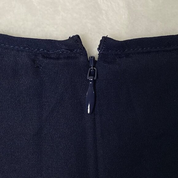 Gap Women Navy Pink Layered Color Block Polka Dots Print Shift Dress Size 4 - Picture 7 of 9